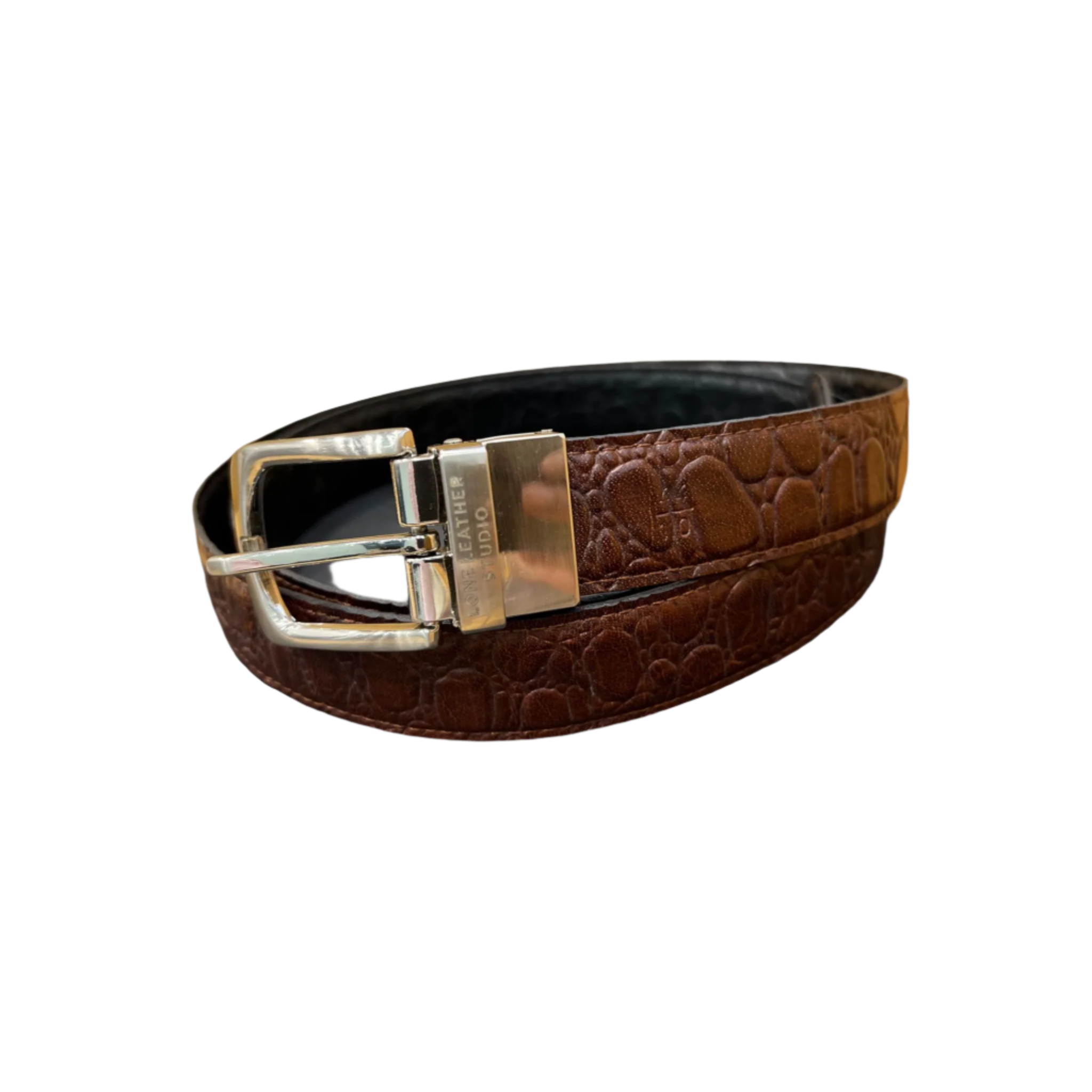 Dress Leather Belt  in Crocodile pettern