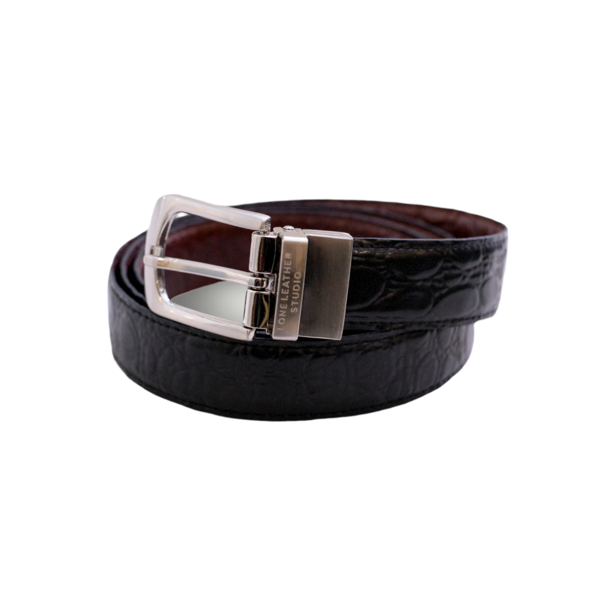 Dress Leather Belt  in Crocodile pettern