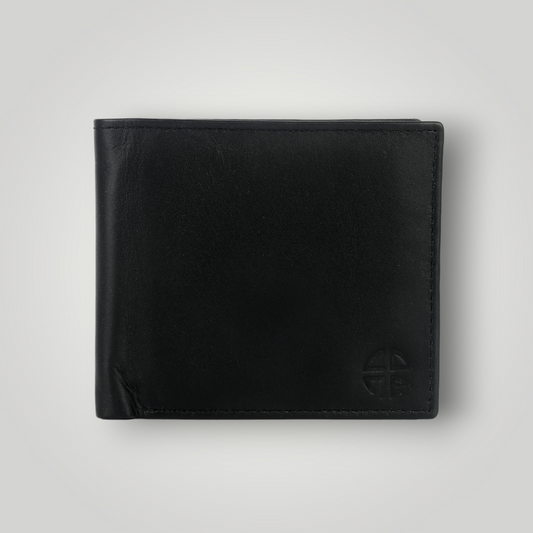 Bifold Black & Gray Leather Wallet