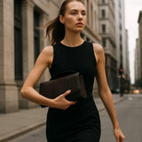 Woven Leather Clutch Bag: Handmade Intrecciato Evening Purse