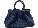 Aurelia Micro Braided Leather Tote – Handwoven Intrecciato Leather Shopper Bag