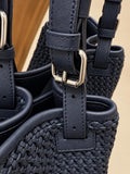 Aurelia Micro Braided Leather Tote – Handwoven Intrecciato Leather Shopper Bag