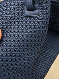 Aurelia Micro Braided Leather Tote – Handwoven Intrecciato Leather Shopper Bag