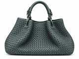 Aurelia Micro Braided Leather Tote – Handwoven Intrecciato Leather Shopper Bag
