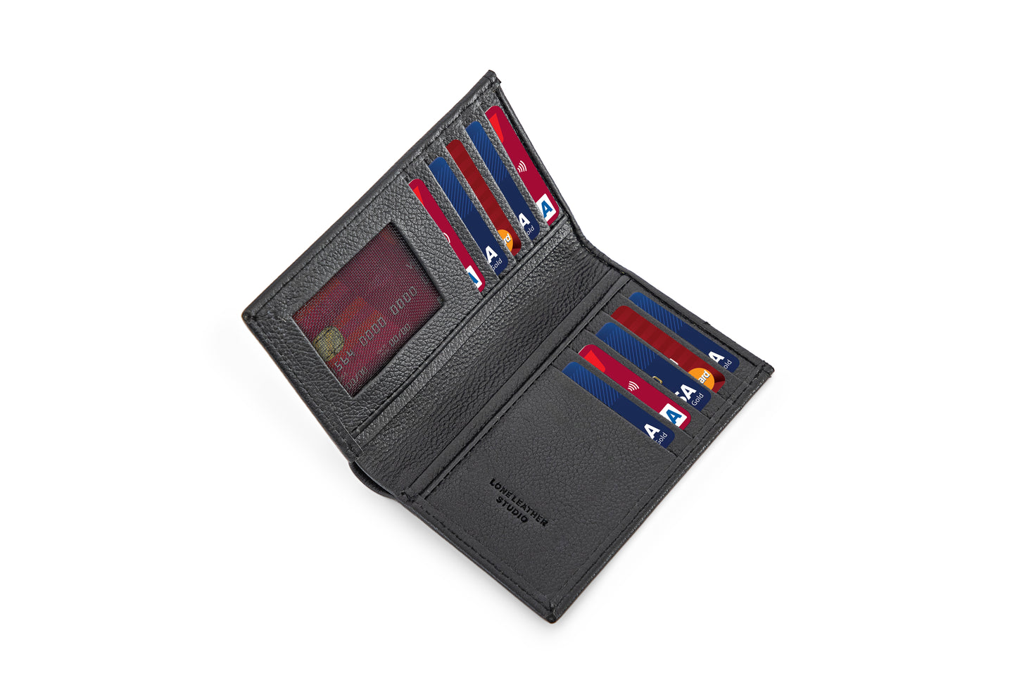 Bifold Book Style Leather Wallet