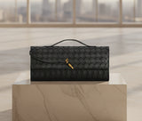 Woven Leather Clutch Bag