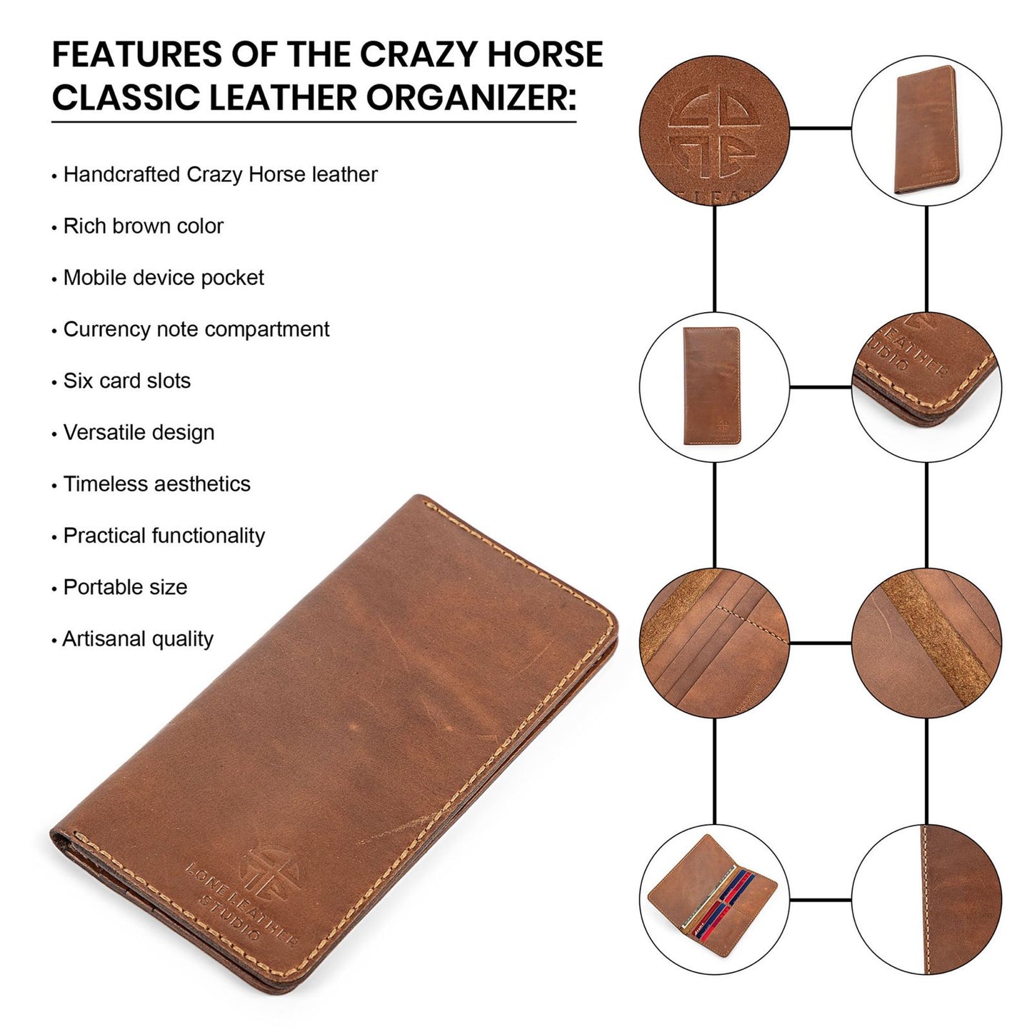 Crazy Horse Classic Leather Organizer