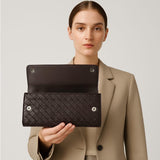 Woven Leather Clutch Bag: Handmade Intrecciato Evening Purse